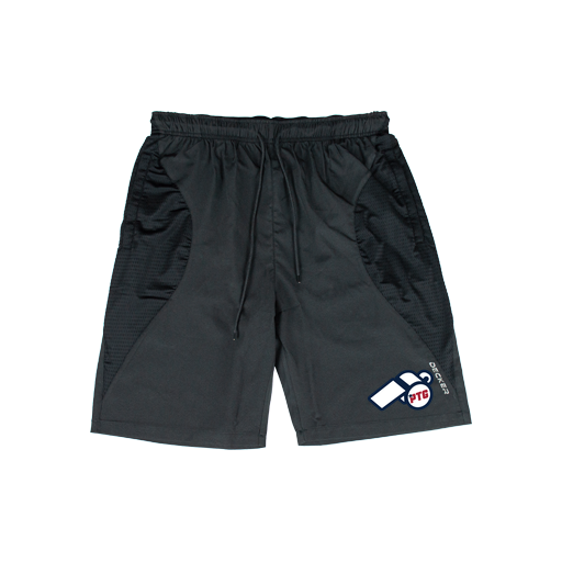[CUS-DFW-SHOR-PER-CRV-BLK-YXXS-LOGO3] Shorts (Curve Shorts) (Youth XXS, Black, Logo 3)