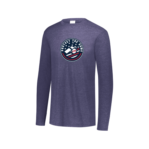 [FTLCUBNV-AXS-LOGO1] Decker Men's Tri-Blend T-Shirt - Long Sleeve (Adult XS, Navy, Logo 1)