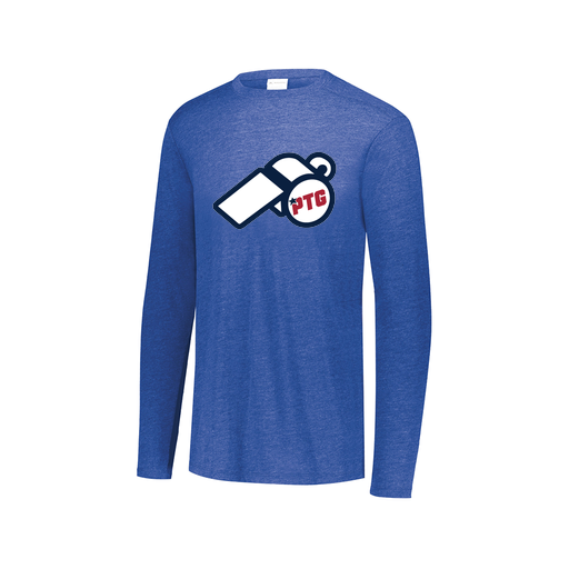 [FTLCUBRY-AXS-LOGO3] Decker Men's Tri-Blend T-Shirt - Long Sleeve (Adult XS, Royal, Logo 3)