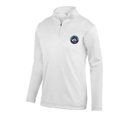 [FOLQFFWH-AS-LOGO1] Decker Men's FlexFleece 1/4 Zip (Adult S, White, Logo 1)