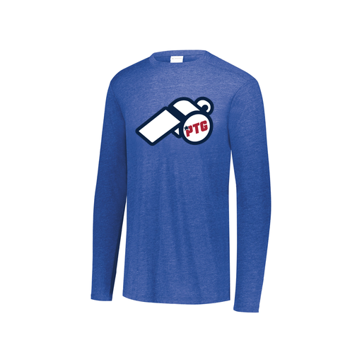 [FTLCUBRY-YS-LOGO3] Decker Youth Tri-Blend T-Shirt - Long Sleeve (Youth S, Royal, Logo 3)