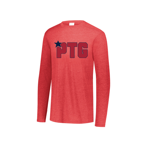 [FTLCUBRD-YS-LOGO2] Decker Youth Tri-Blend T-Shirt - Long Sleeve (Youth S, Red, Logo 2)