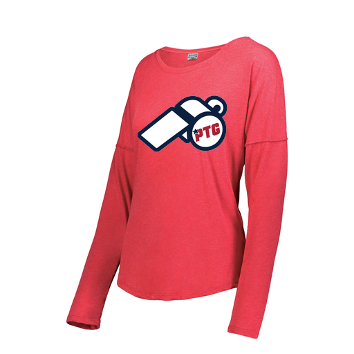 [FTLCUBRD-FAXS-LOGO3] Decker Women's Tri-Blend T-Shirt - Long Sleeve (Female Adult XS, Red, Logo 3)